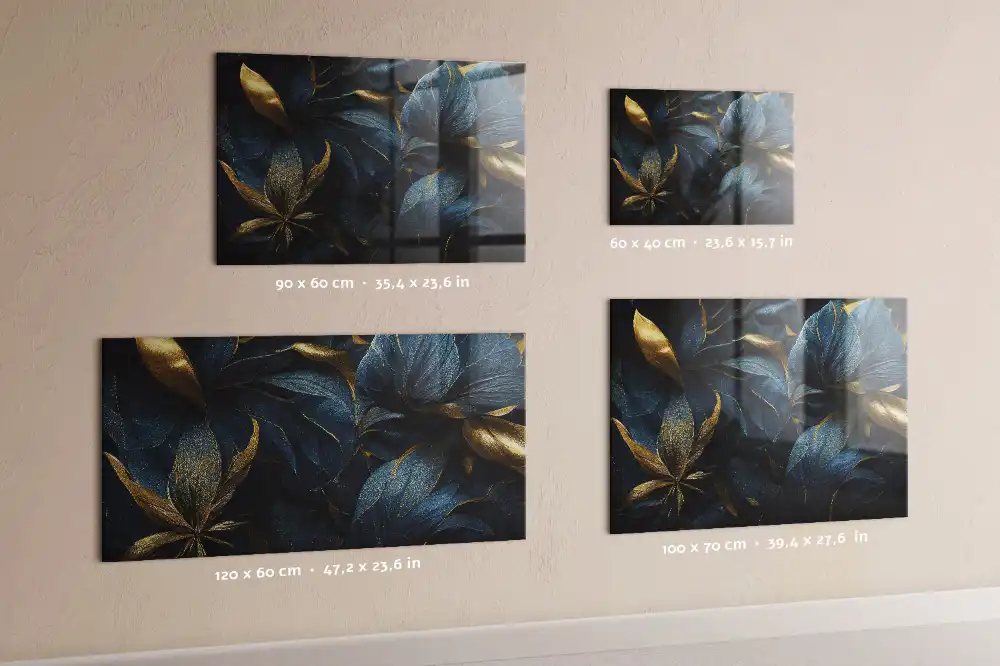 Tableau magnétique en verre avec motif floral ornemental