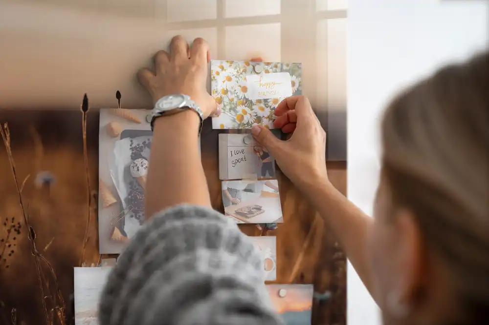 Tableau magnétique en verre motif prairie au lever du soleil