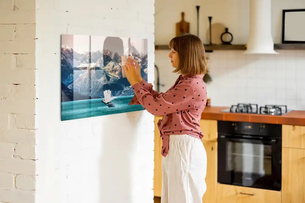 Tableau magnétique en verre motif mammifère marin