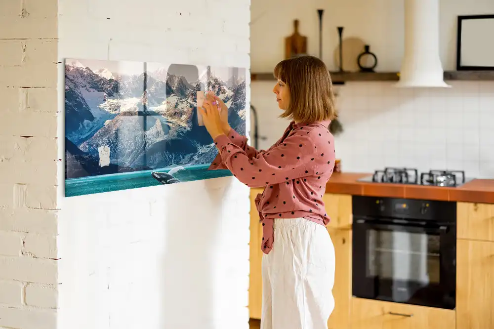Tableau magnétique en verre motif mammifère marin