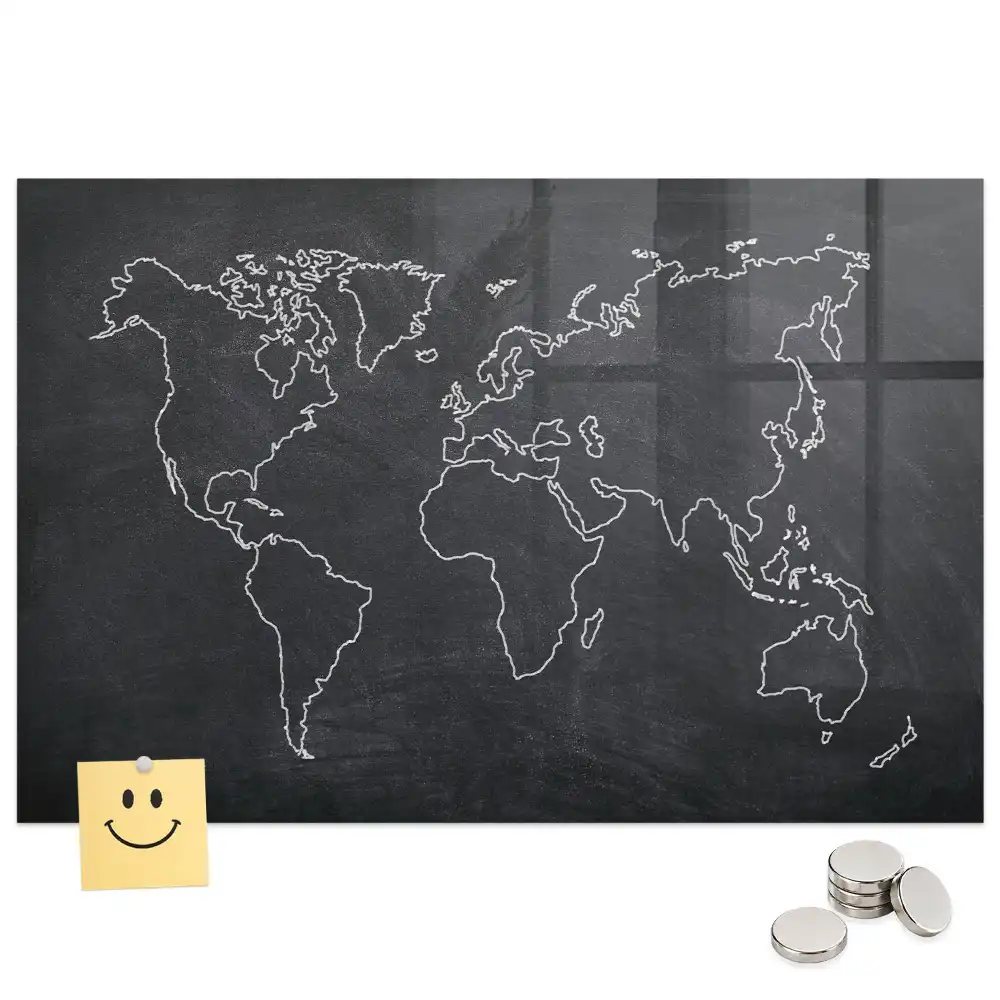 Tableau magnétique pour magnets carte du monde