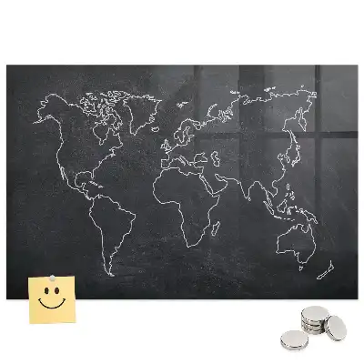 Tableau magnétique pour magnets carte du monde