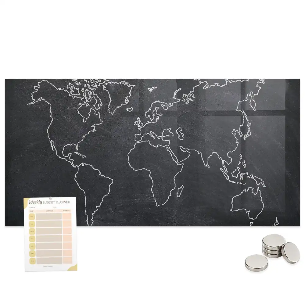 Tableau magnétique pour magnets carte du monde