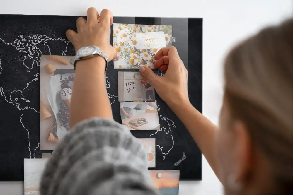 Tableau magnétique pour magnets carte du monde