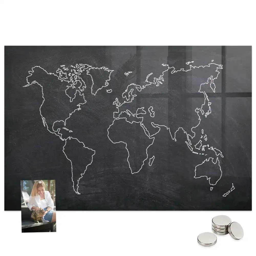 Tableau magnétique pour magnets carte du monde