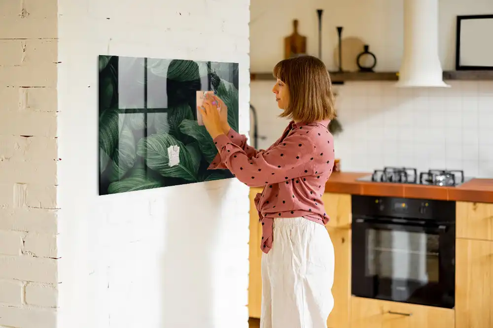 Tableau magnétique décoratif motif monstera exotique