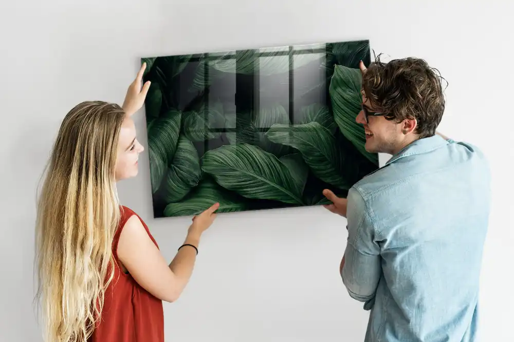 Tableau magnétique décoratif motif monstera exotique