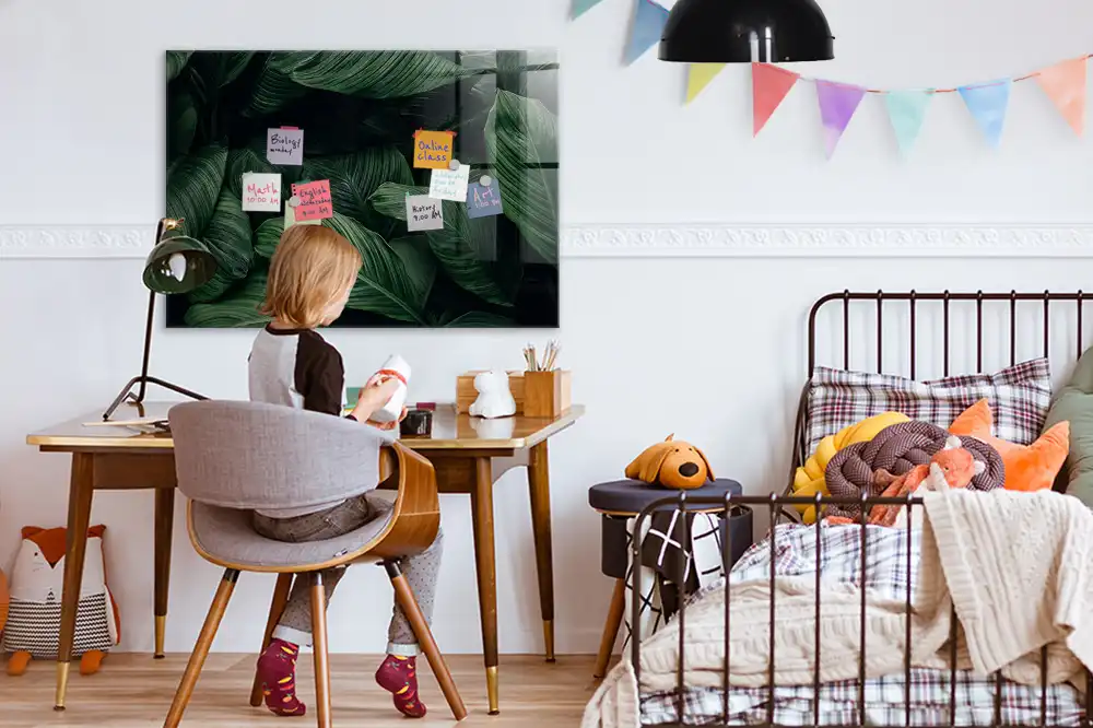 Tableau magnétique décoratif motif monstera exotique