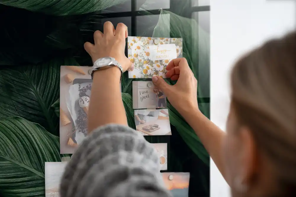Tableau magnétique décoratif motif monstera exotique