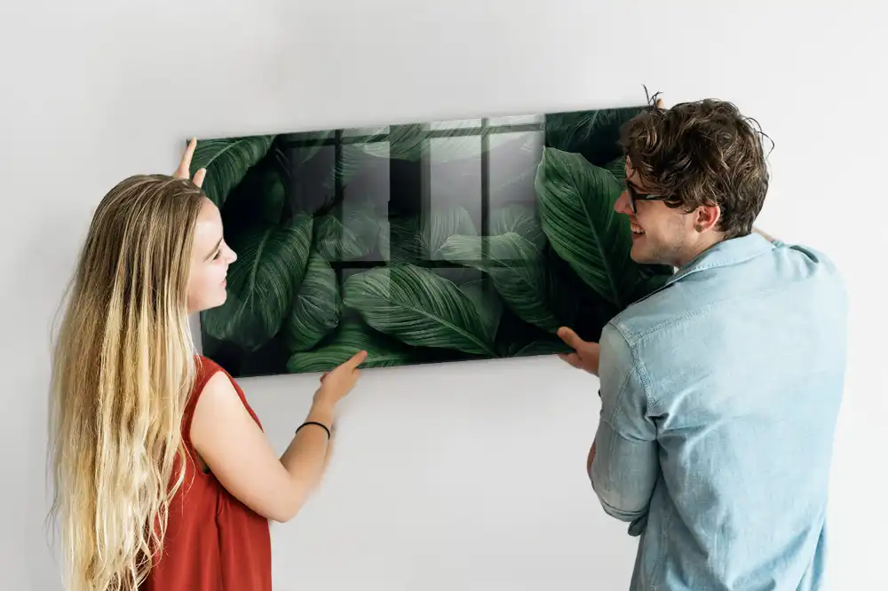 Tableau magnétique décoratif motif monstera exotique