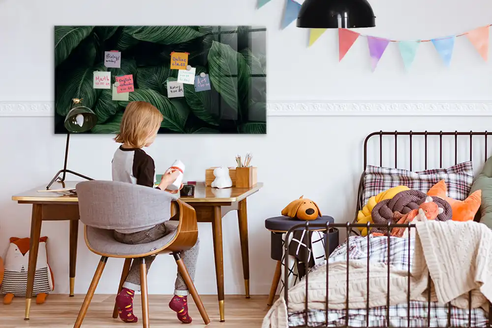 Tableau magnétique décoratif motif monstera exotique