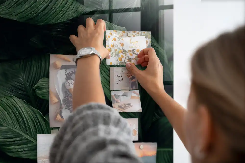 Tableau magnétique décoratif motif monstera exotique