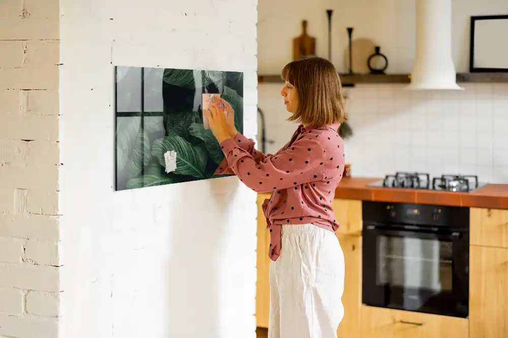 Tableau magnétique décoratif motif monstera exotique