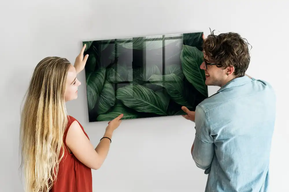 Tableau magnétique décoratif motif monstera exotique