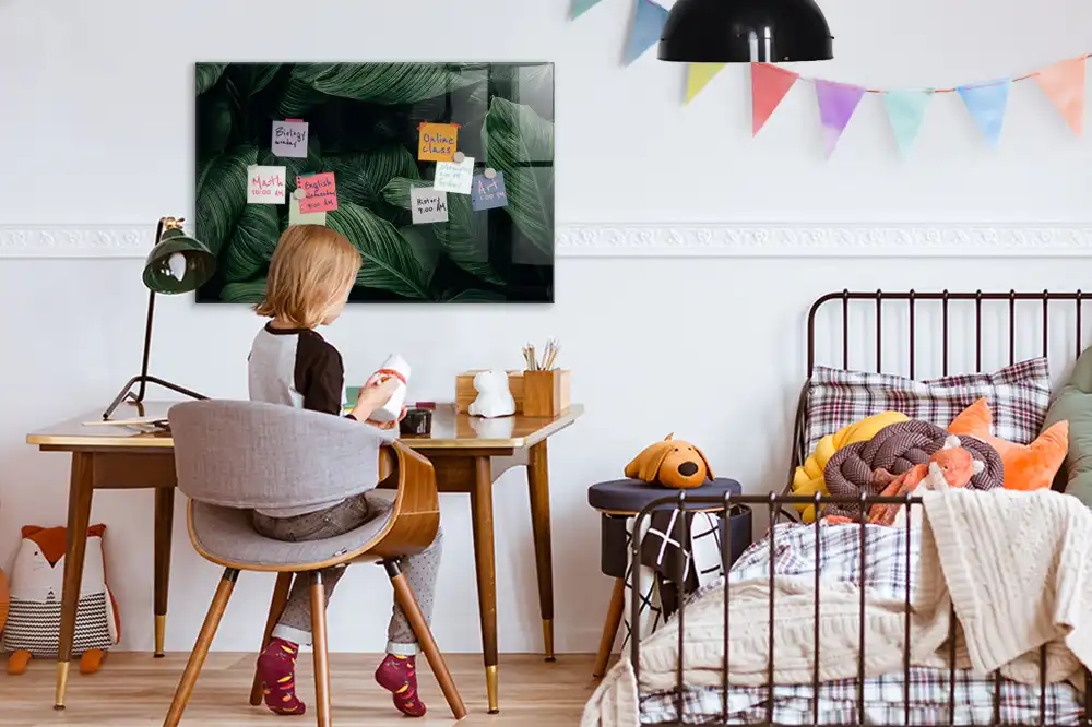 Tableau magnétique décoratif motif monstera exotique