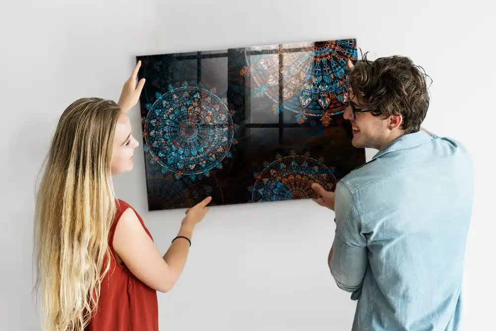Tableau magnétique avec motif géométrique