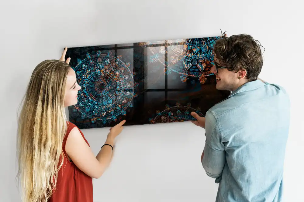 Tableau magnétique avec motif géométrique