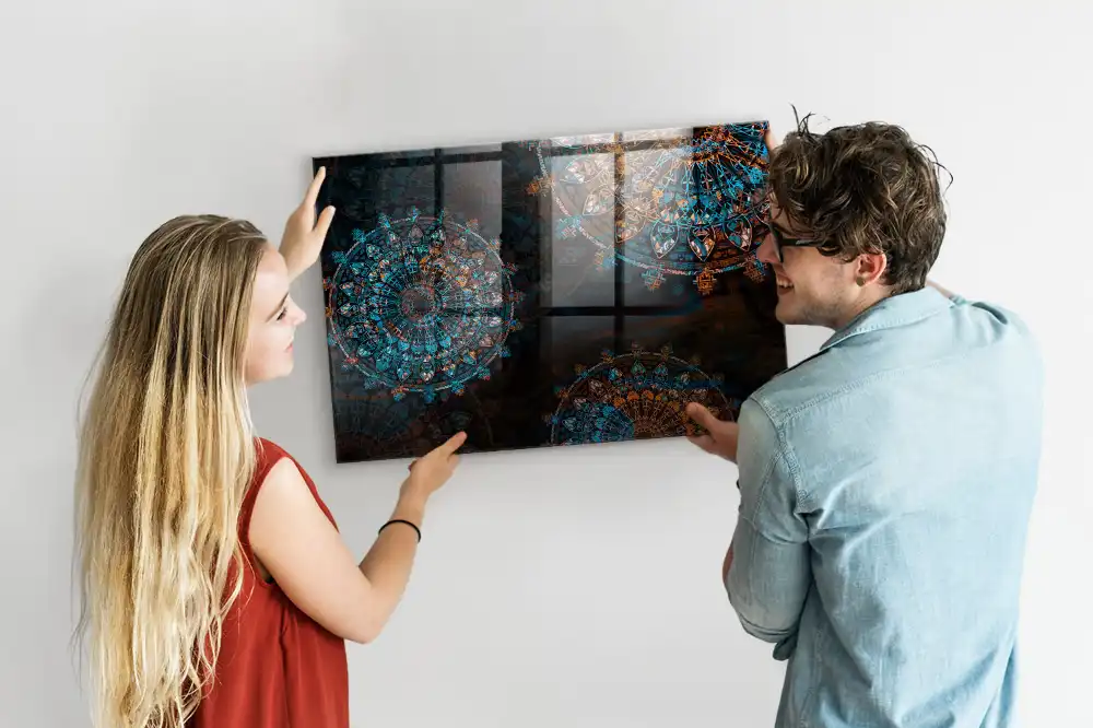 Tableau magnétique avec motif géométrique
