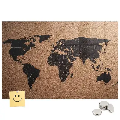 Tableau magnétique mural carte du monde