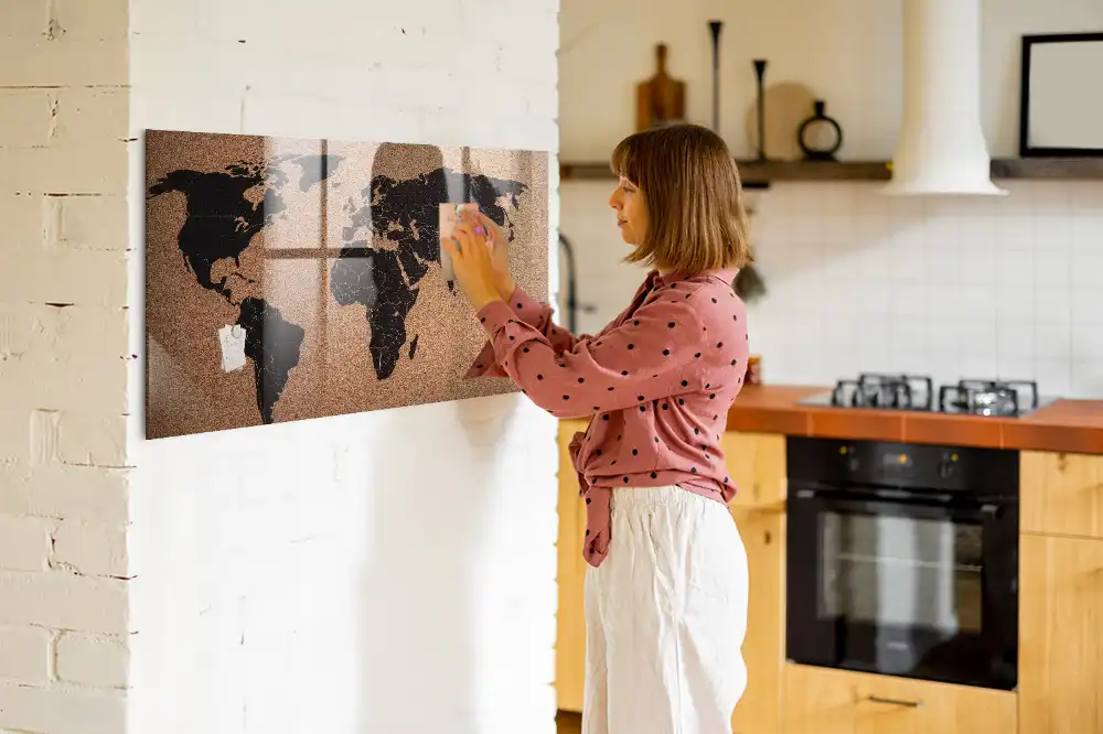 Tableau magnétique mural carte du monde