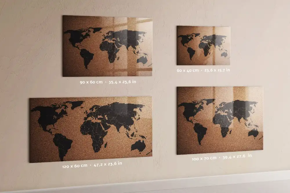Tableau magnétique mural carte du monde