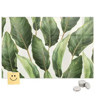Tableau magnétique en verre motif feuilles de palmier