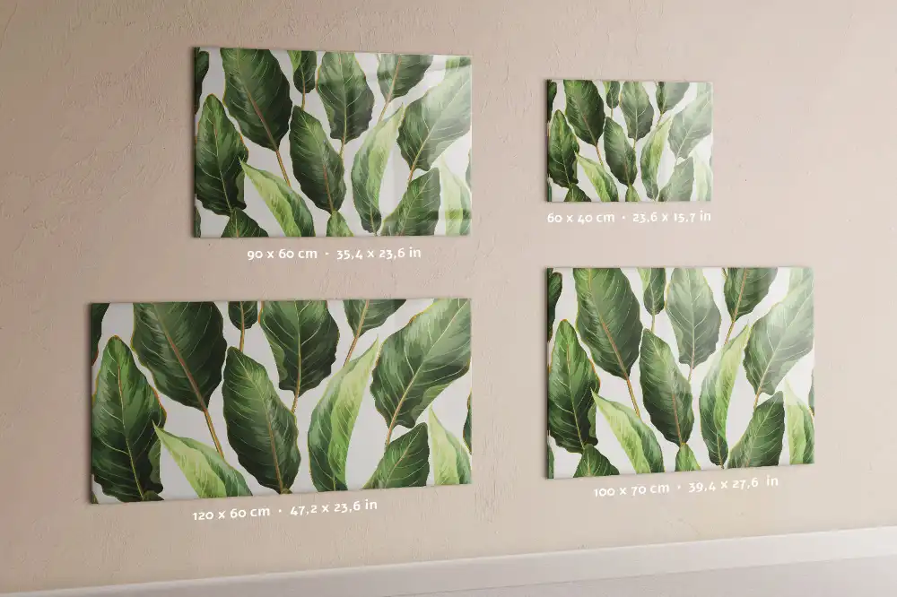 Tableau magnétique en verre motif feuilles de palmier