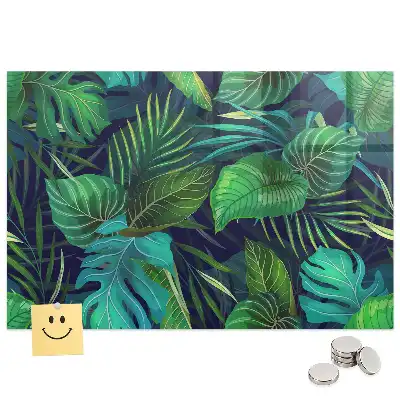 Tableau magnétique motif flore tropicale pour magnets