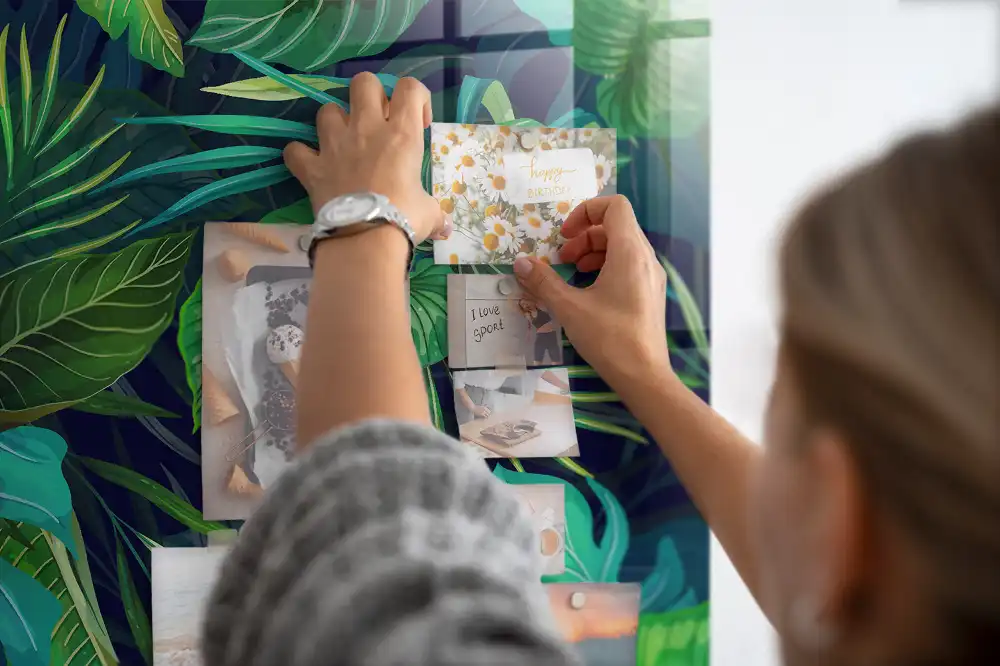 Tableau magnétique motif flore tropicale pour magnets