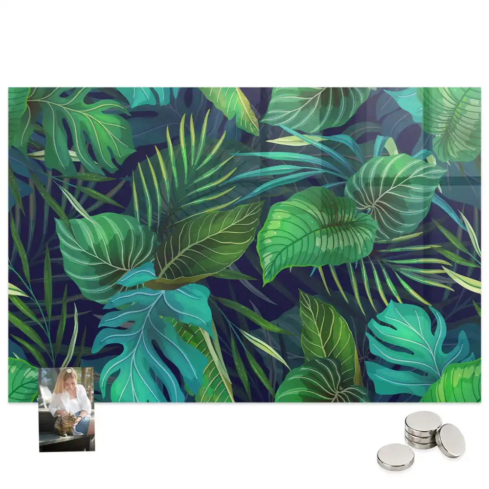Tableau magnétique motif flore tropicale pour magnets