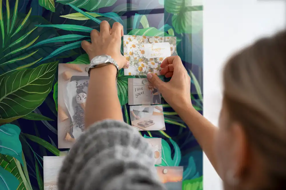 Tableau magnétique motif flore tropicale pour magnets