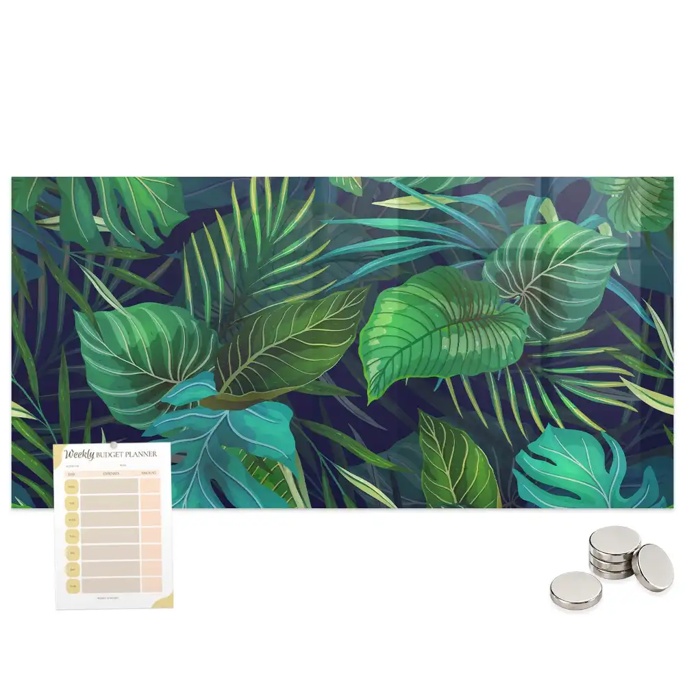 Tableau magnétique motif flore tropicale pour magnets