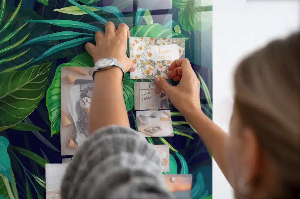 Tableau magnétique motif flore tropicale pour magnets