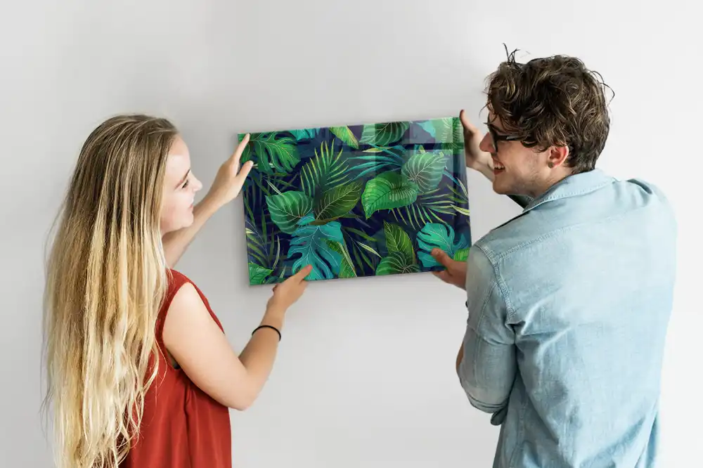 Tableau magnétique motif flore tropicale pour magnets