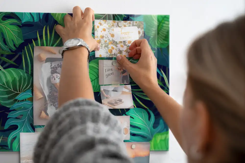 Tableau magnétique motif flore tropicale pour magnets
