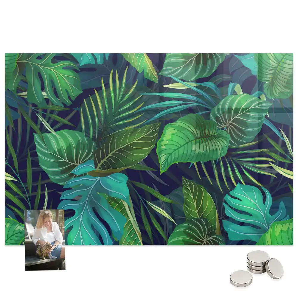 Tableau magnétique motif flore tropicale pour magnets