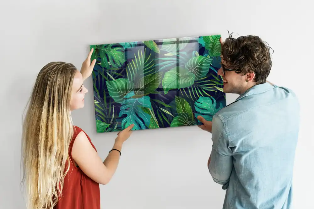 Tableau magnétique motif flore tropicale pour magnets