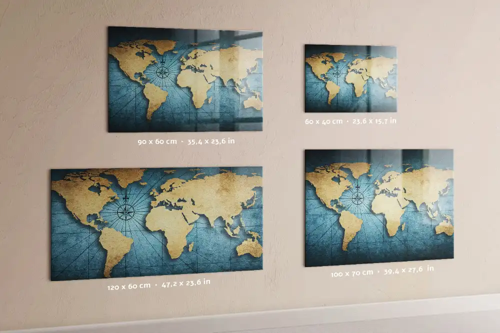 Tableau magnétique décoratif carte du monde spatiale