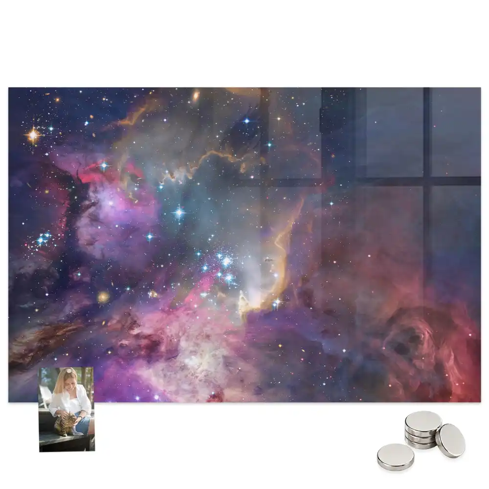 Tableau magnétique motif univers cosmique pour magnets