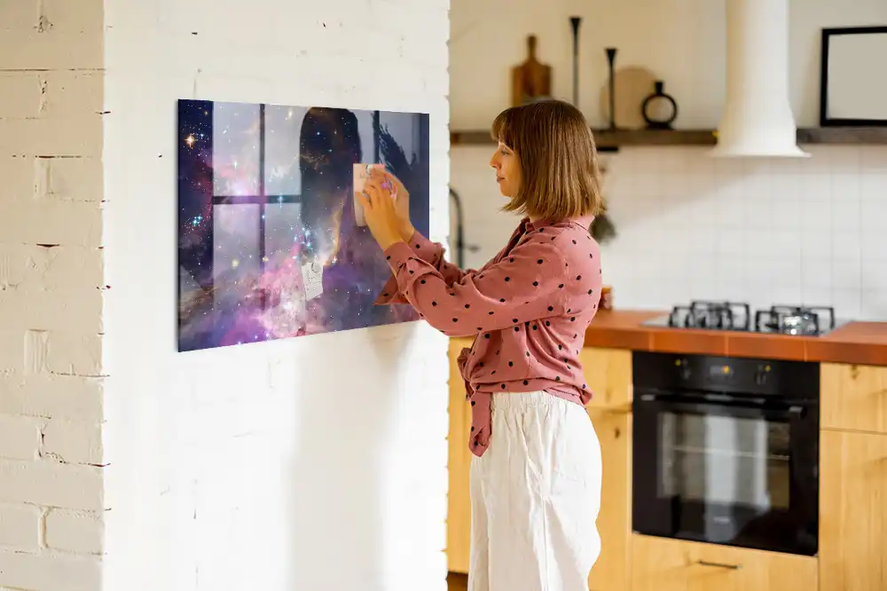 Tableau magnétique motif univers cosmique pour magnets