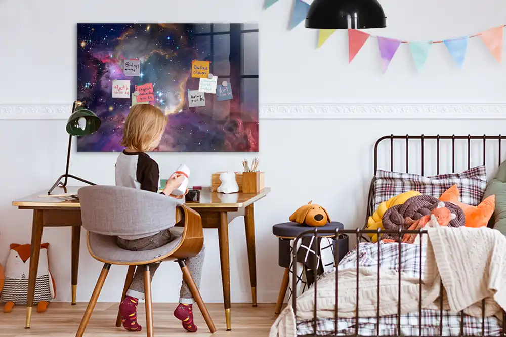 Tableau magnétique motif univers cosmique pour magnets