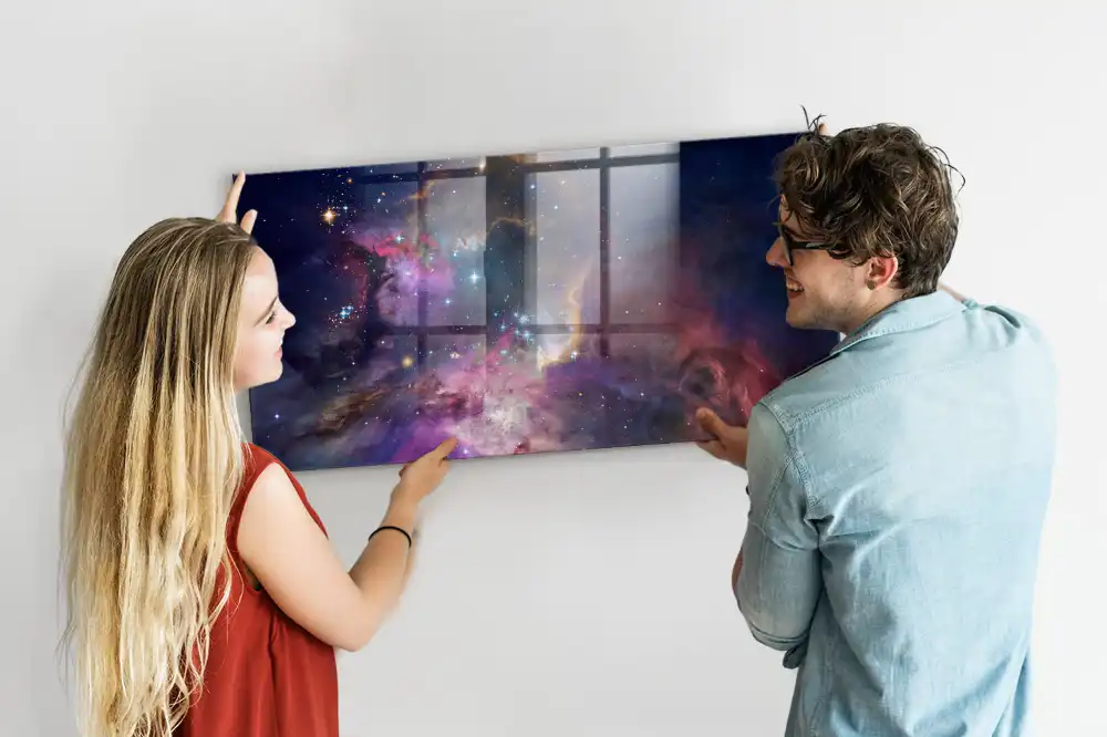 Tableau magnétique motif univers cosmique pour magnets