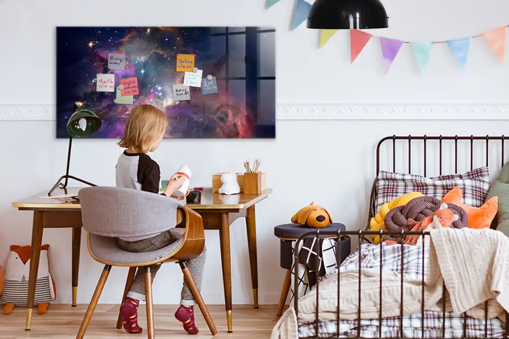 Tableau magnétique motif univers cosmique pour magnets