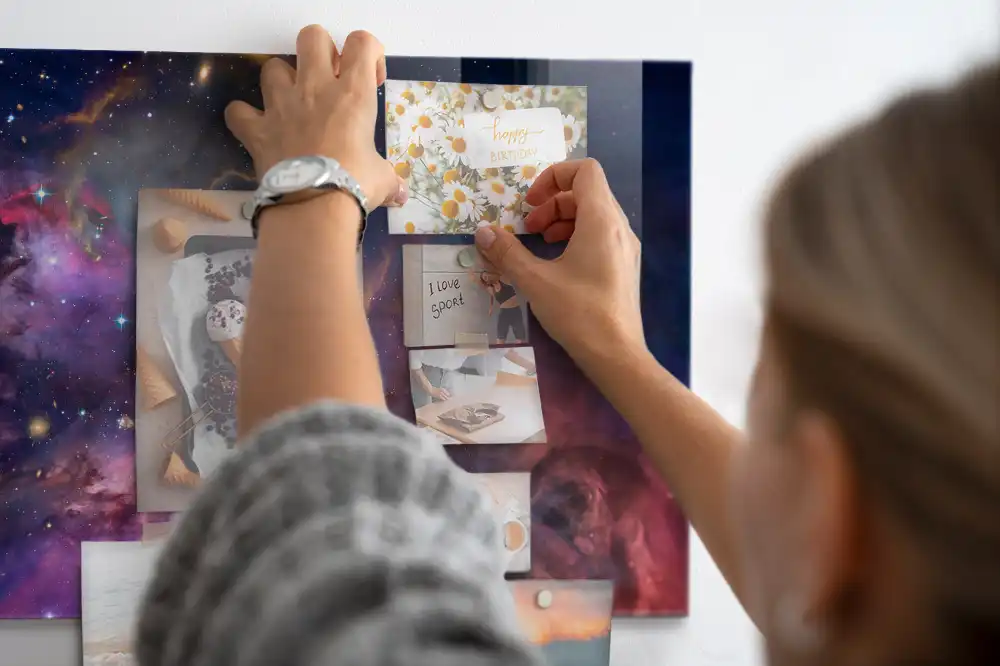 Tableau magnétique motif univers cosmique pour magnets