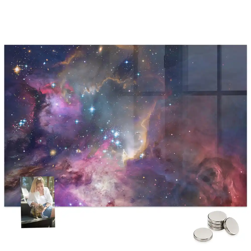 Tableau magnétique motif univers cosmique pour magnets