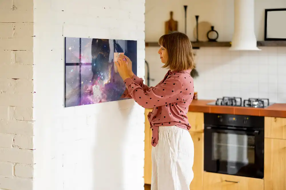 Tableau magnétique motif univers cosmique pour magnets