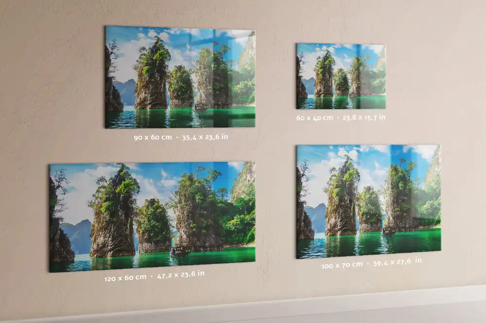 Tableau en verre magnétique motif lac dans la forêt