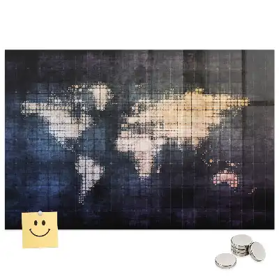 Tableau magnétique avec carte du monde artistique
