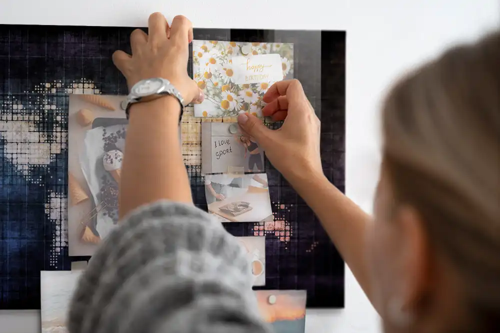 Tableau magnétique avec carte du monde artistique