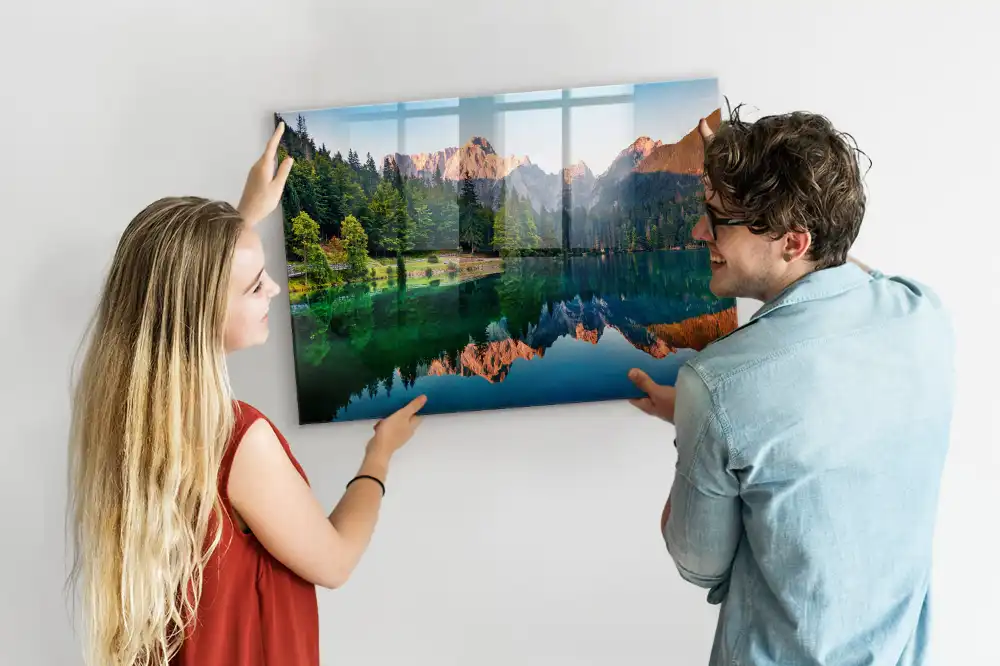Tableau mural magnétique paysage avec un lac